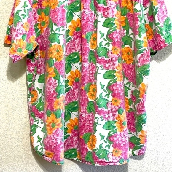 VINTAGE Jacque & KoKo Floral Short Sleeve Button Down Shirt Size 22/24 - Picture 8 of 10